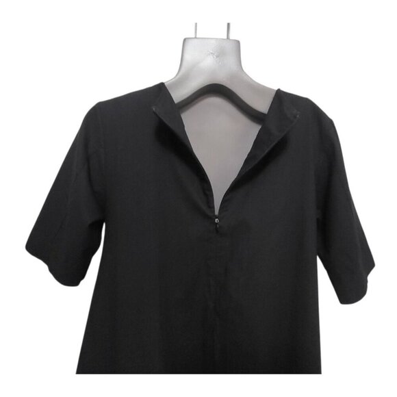 Luna Luz Black Bubble Hem Cotton Dress Sculptural Silhouette - Picture 7 of 11